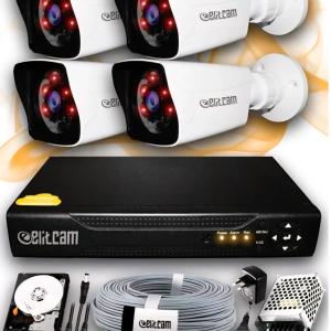 مجموعة كاميرات مراقبة Elitcam 4K Kare 4D رباعية الأبواب