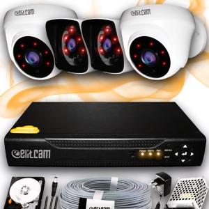 مجموعة كاميرات مراقبة Elitcam 4K Kare 4D رباعية الأبواب